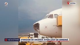 VIDEO Un avion a aterizat de urgență din cauza furtunii, după ce grindina a avariat cabina piloților